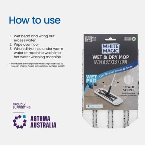 White Magic Wet & Dry Mop Wet Pad Refill
