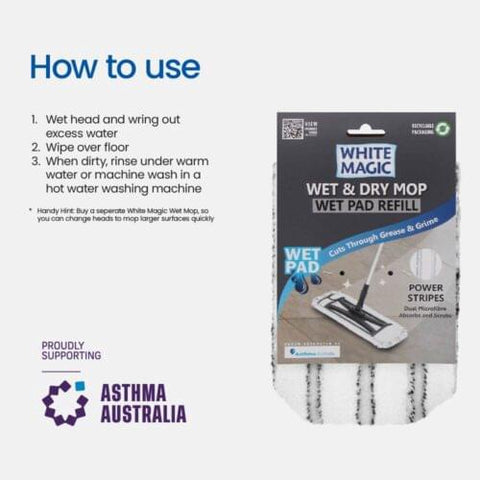White Magic Wet & Dry Mop Wet Pad Refill