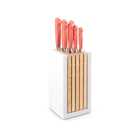 Coral Peach Knife Block Set 8 Pieces