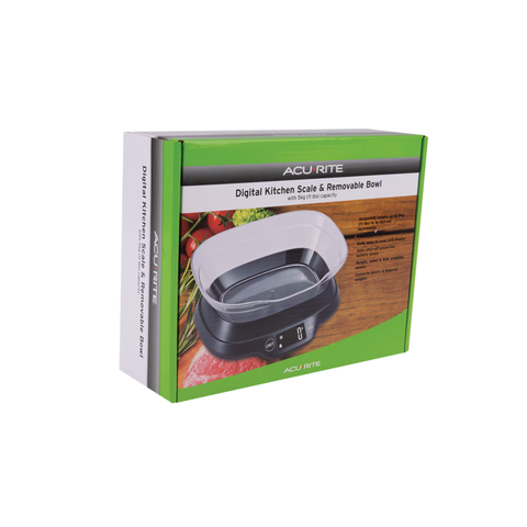 Digital Scale With Bowl & Backlight Display 1g/5Kg - Black