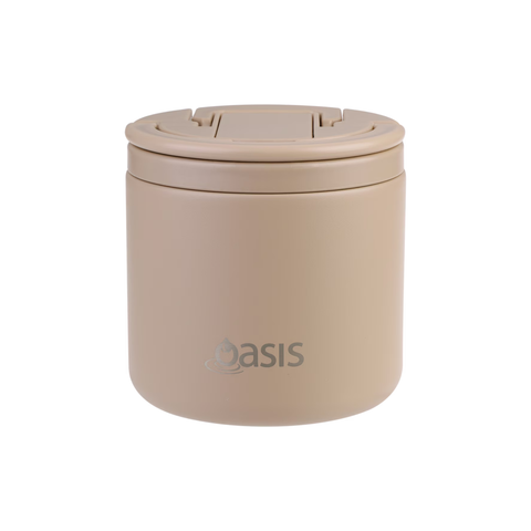 Stainless Steel Double Wall Insulated Food Flask with Quick Release Lid & Spork 550ml