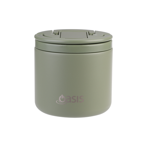 Stainless Steel Double Wall Insulated Food Flask with Quick Release Lid & Spork 550ml