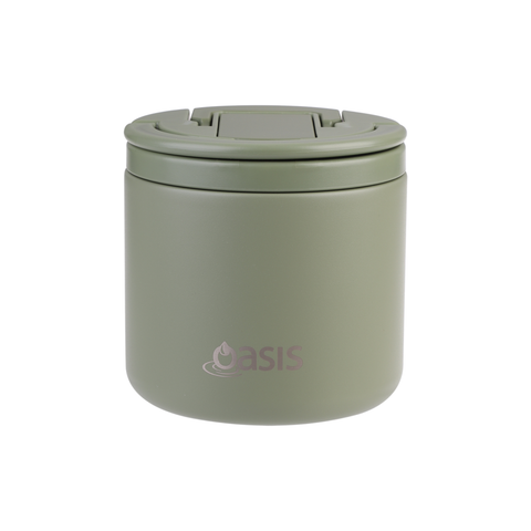 Stainless Steel Double Wall Insulated Food Flask with Quick Release Lid & Spork 550ml