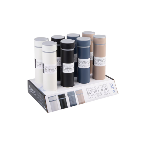 "Skinny Mini" Stainless Steel Double Wall Insulated Drink Bottle with Powdercoat 240ml