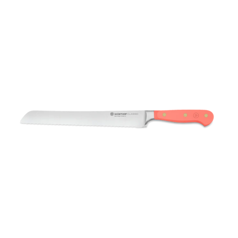 Classic Colour Coral Peach Double-Serrated Bread Knife 23cm