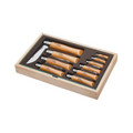 Traditional Classic Gift Wooden Box Set Of 10 Carbon Steel Knives (#02 To #12) Beechwood