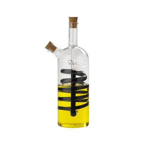 Spiral Oil and Vinegar Bottle Clear & Natural