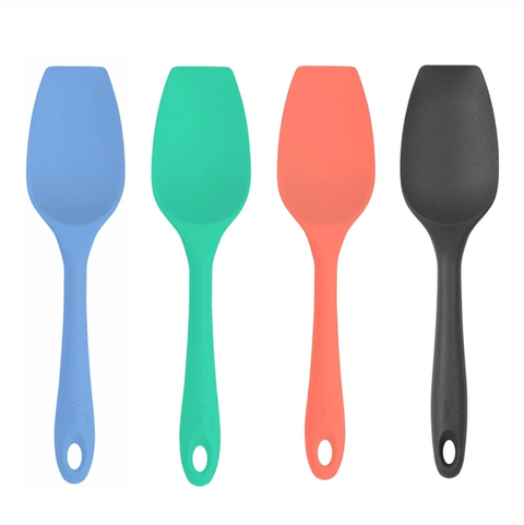 Bright Silicone Spatula Spoon 4 Assorted Colours