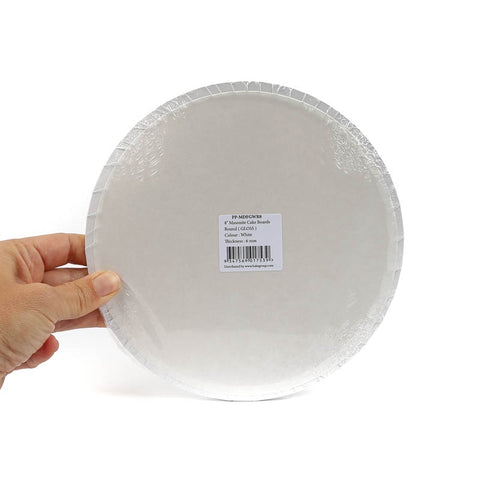 Matte White 12" Round Masonite Cake Board