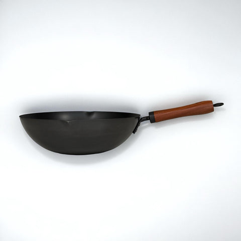 Rust-Resistant Lightweight Iron Wok with Steel Lid 30cm
