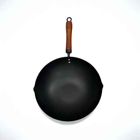 Rust-Resistant Lightweight Iron Wok with Steel Lid 30cm