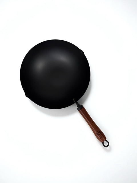 Rust-Resistant Lightweight Iron Wok with Steel Lid 30cm