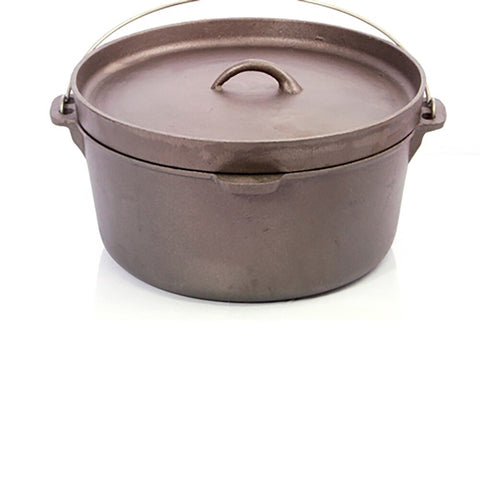 Cast Iron (Pre-Seasoned) Camp Oven With Lipped Lid 12qt