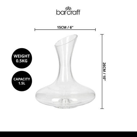 Deluxe Glass Wine Decanter, 1.5 Litres, Gift Boxed