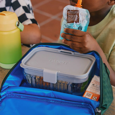 Freezable Classic Lunch Box - Checker Wave Olive