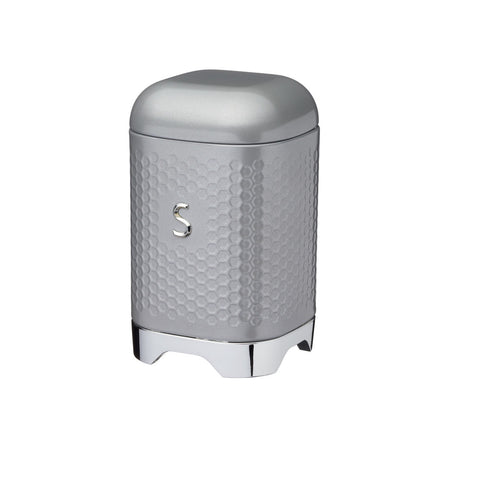 Lovello Textured Sugar Canister, Shadow Grey, 11x19cm, Gift Tagged