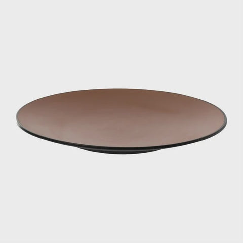 Brown & Black 9" 258G Round Plate 23Cm