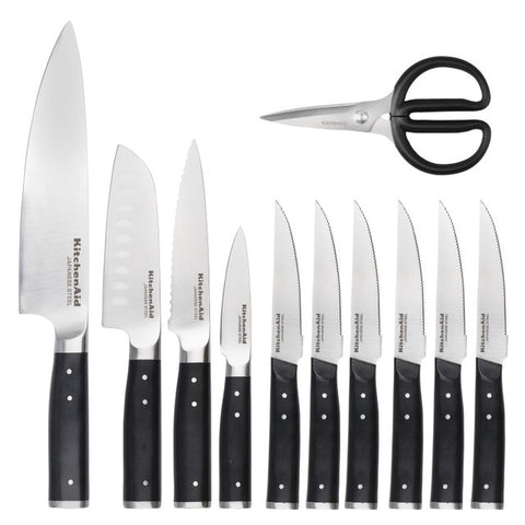 11pc Knife Set + Block with built in Sharpener