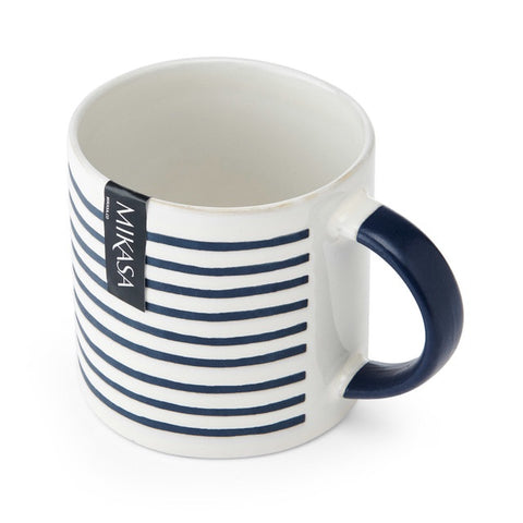 Stoneware Mug, Stripe, 390ml, Labelled