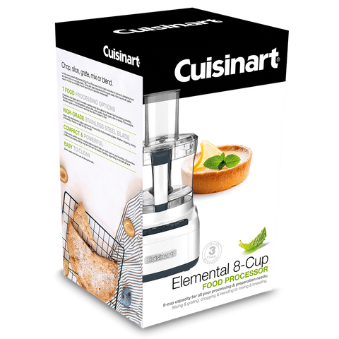 Elemental 8 Cup Food Processor - White