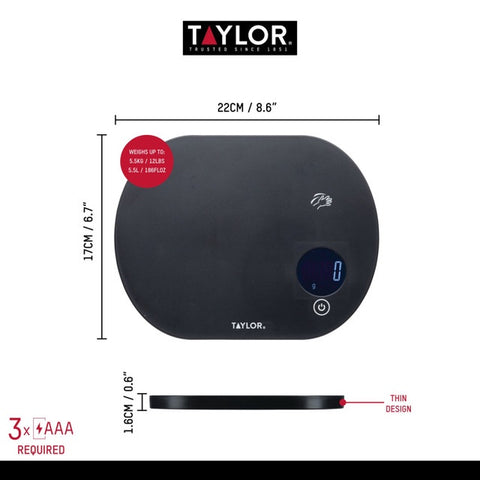 Touchless Tare Digital Kitchen Scale 5.5kg, Gift Boxed