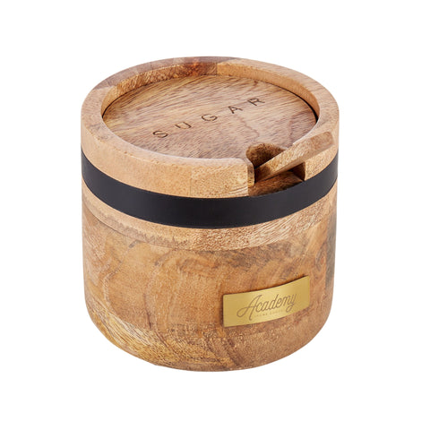 James Sugar Bowl With Spoon Natural & Black