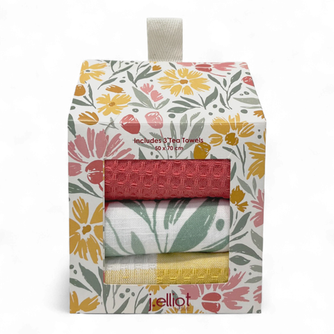 Millie Tea Towel 3 Pack Gift Box 50x70cm Bubblegum Multi