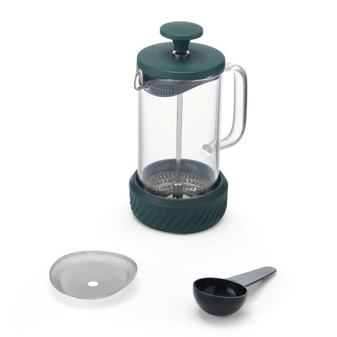 Zero Glass Cafetière, Three Cup, 350ml, Green, Gift Boxed