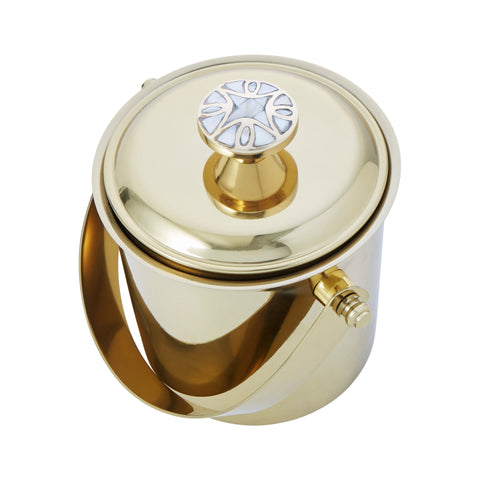 Mother of Pearl Detailed Ice Bucket Gold