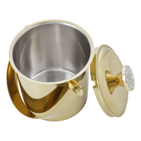 Mother of Pearl Detailed Ice Bucket Gold