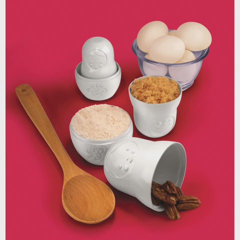 Matryoshka Measuring Cups 6 Piece Set White