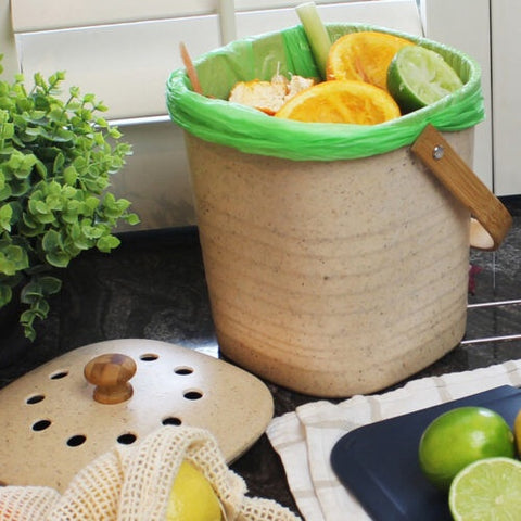 White Magic Eco Basics Compost Kitchen Waste Bin - 4L - Granite