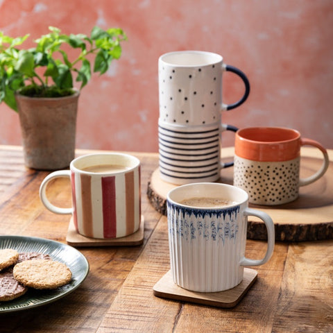 Stoneware Mug, Orange Glaze, 390ml, Labelled