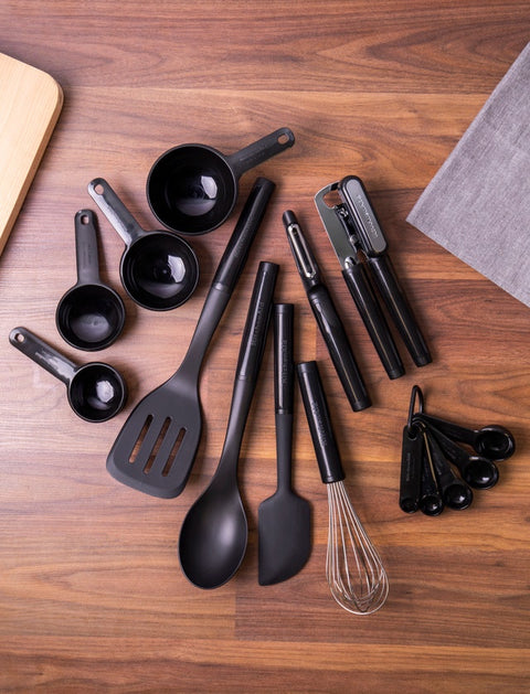 15 Piece Utensil Set, Onyx Black, Boxed