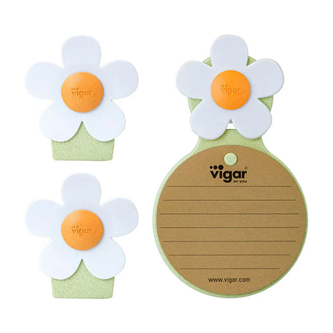 White Magic Vigar Florganic Notebook With Suction + Magnet Clip 2Pc Set