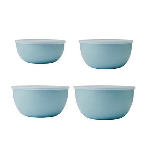 4 Piece Meal Prep Bowl Set with Lids, Mineral Water, Carded