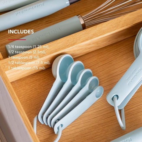 Set of Five Measuring Spoons, Mineral Water, Carded
