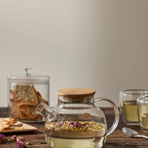 Bean Frankie Glass Teapot with Filter Clear