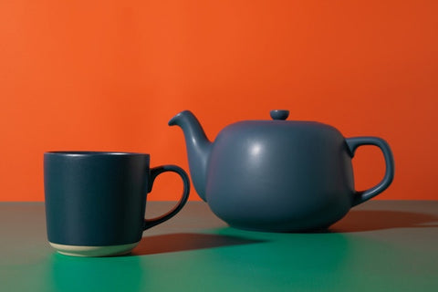 Ceramic Teapot, Navy, 1.2 Litres, Labelled