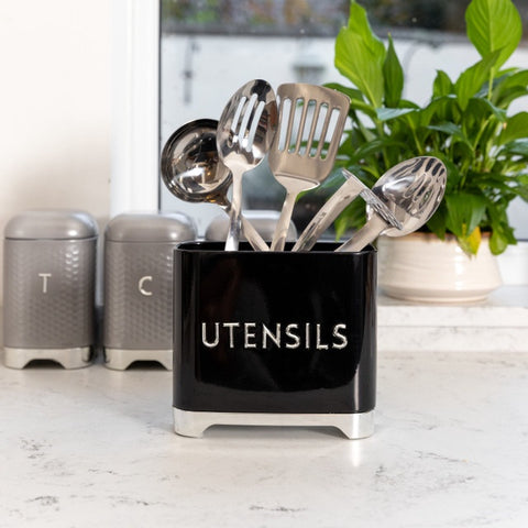 Lovello Utensil Store, Midnight Black, 20x10x18cm, Gift Tagged