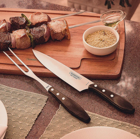 Churrasco Carving Set with Leather Pouch 3 Piece