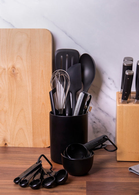 15 Piece Utensil Set, Onyx Black, Boxed