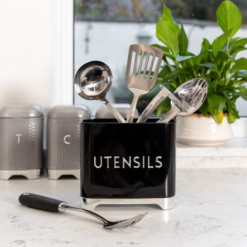 Lovello Utensil Store, Midnight Black, 20x10x18cm, Gift Tagged