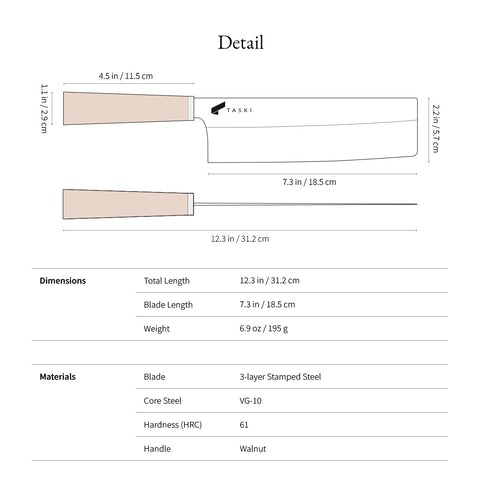 Premium 7" Nakiri Knife