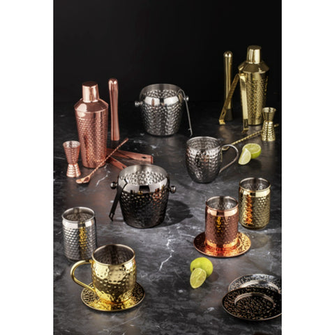 Spencer Hammered Black Ice Bucket