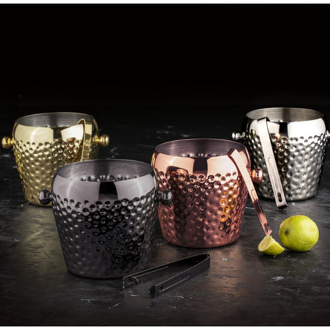 Spencer Hammered Black Ice Bucket