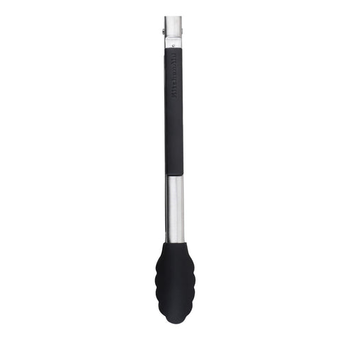 Silicone Tipped Side Locking Tongs, Onyx Black, 30cm, Carded