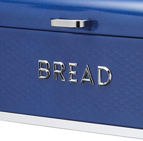 Lovello Textured Bread Bin, Midnight Navy, 42x22x19cm, Tagged