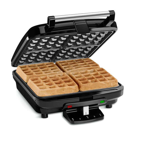 4 Slice Belgian Waffle Maker - Stainless Steel