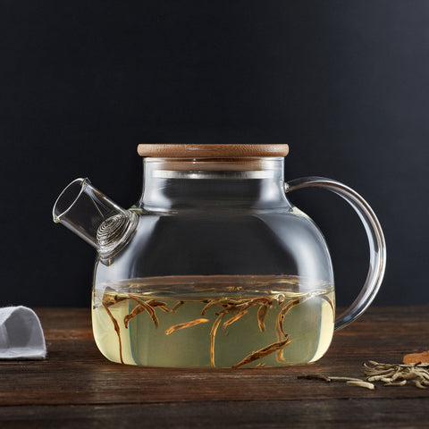 Bean Frankie Glass Teapot with Filter Clear